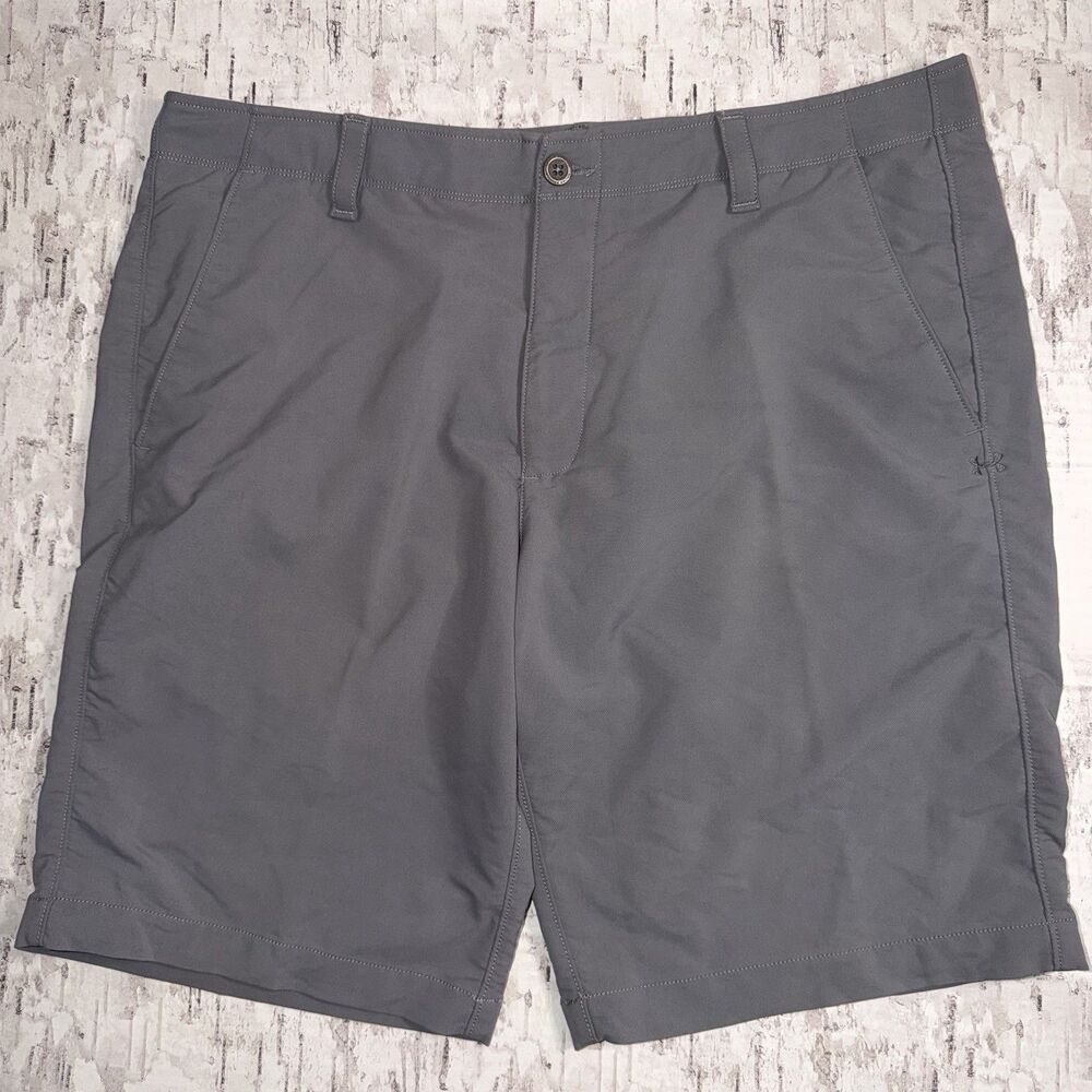 Under Armour Men’s Golf Shorts Gray Heatgear Performance Flat Front Size 38 - Picture 1 of 6